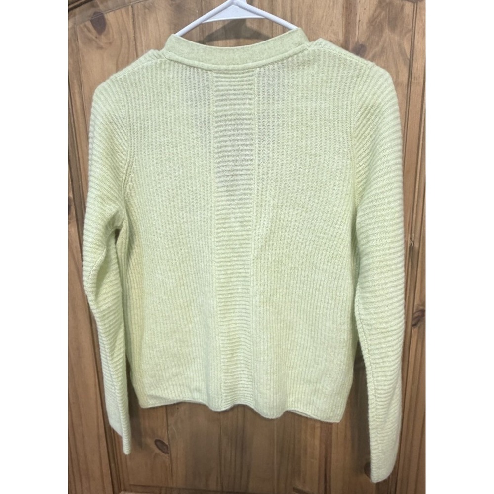 Pure Collection 100% Cashmere Cardigan Green V Neck Cropped Soft Luxury 4 - Picture 2 of 3
